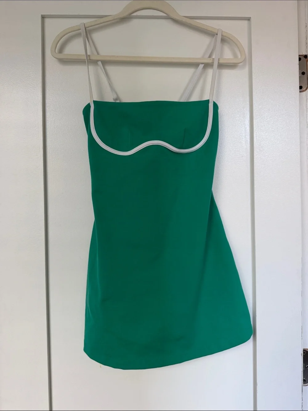 ALO Yoga Green Camisole with White Trim